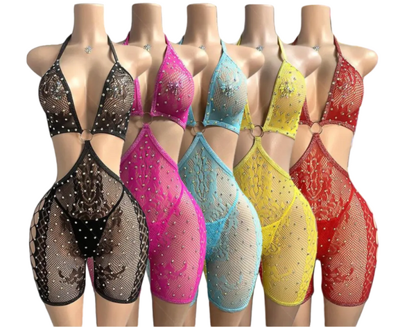 Diamond Mirage Mesh Romper