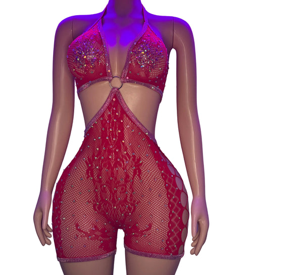 Diamond Mirage Mesh Romper