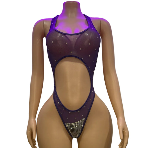 1-Piece Crystal Eclipse Cut-Out Bodysuit